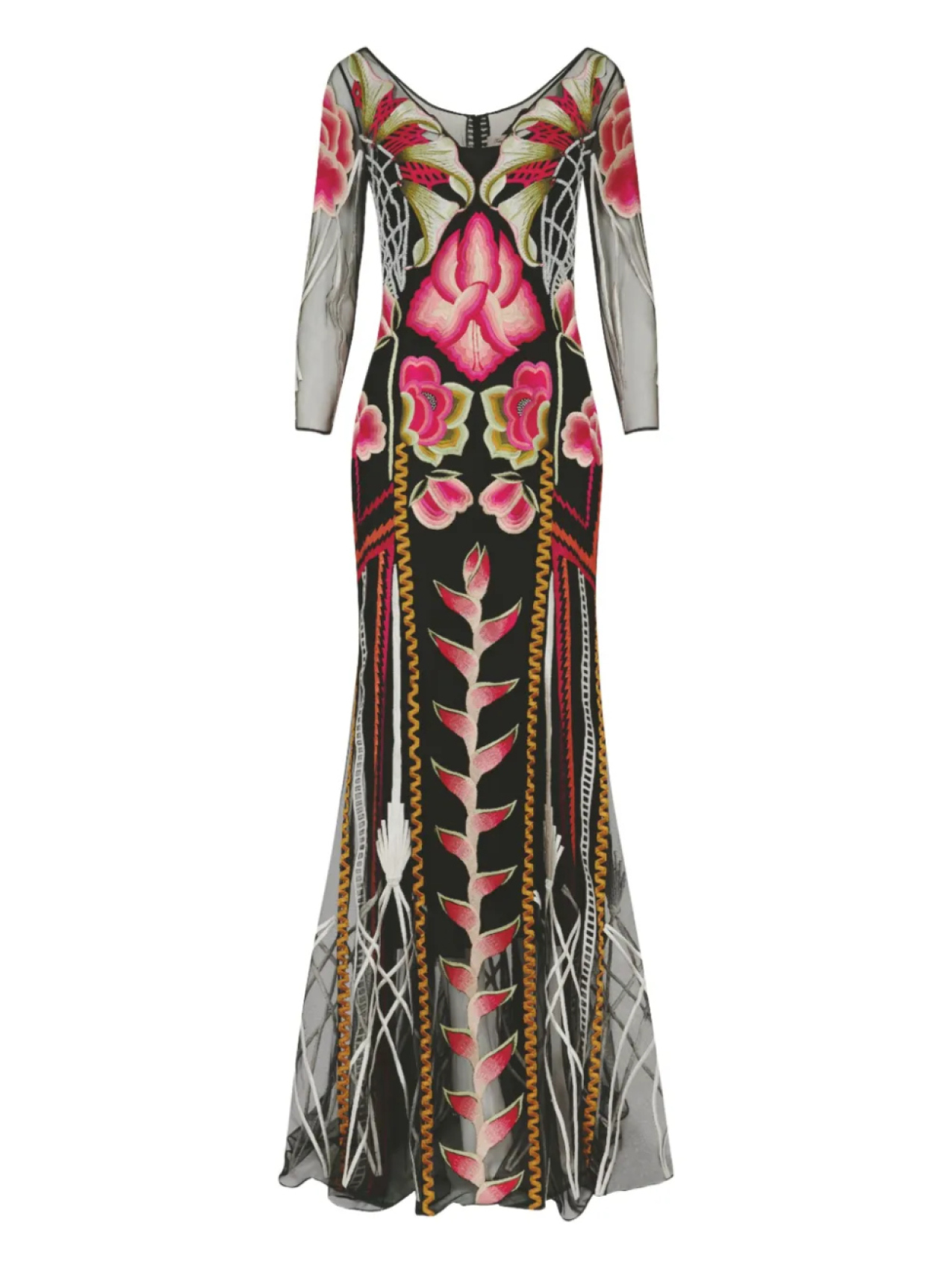 

Платье макси с цветочной вышивкой Romina Temperley London, черный