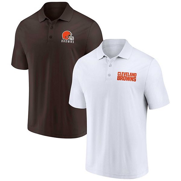 

Мужской поло fanatics branded white/brown cleveland browns lockup в наборе из двух штук Unbranded