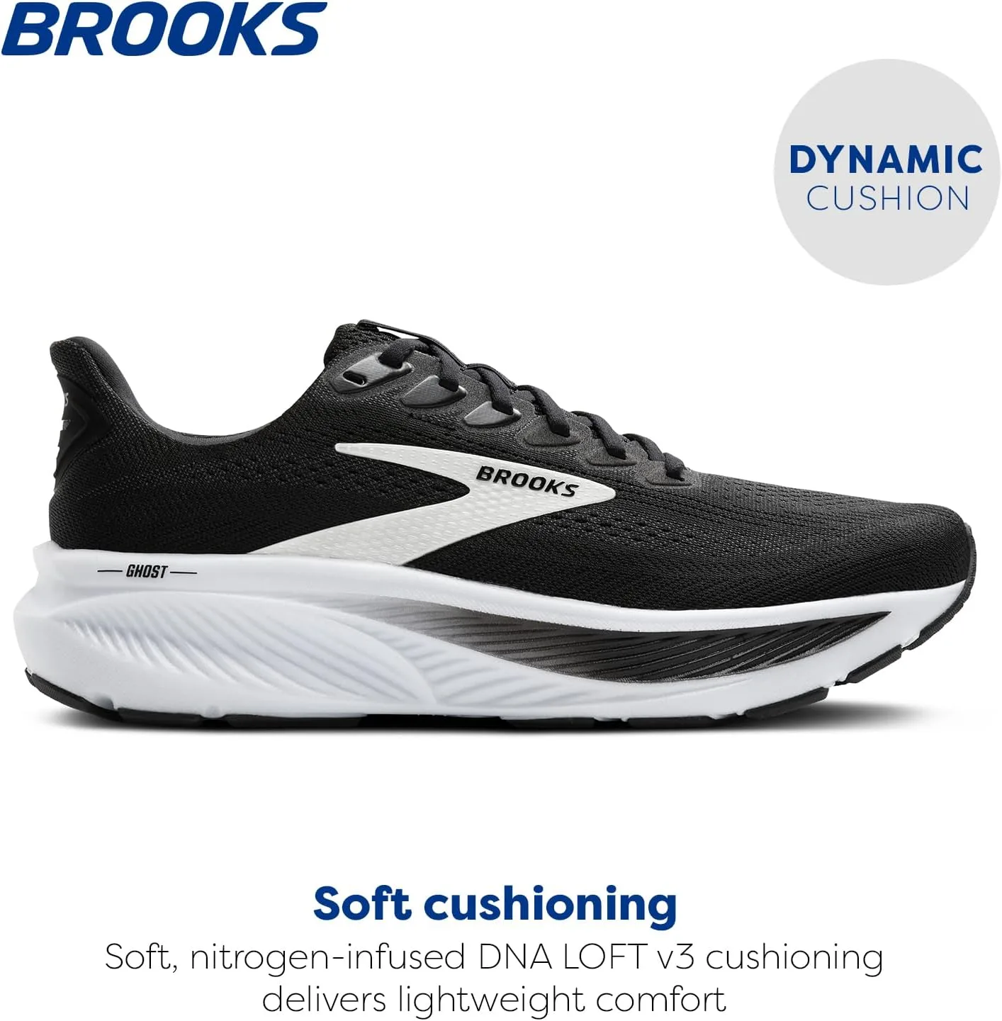 Кроссовки Brooks Herren Ghost 17, белый/черный/серый — фото 2