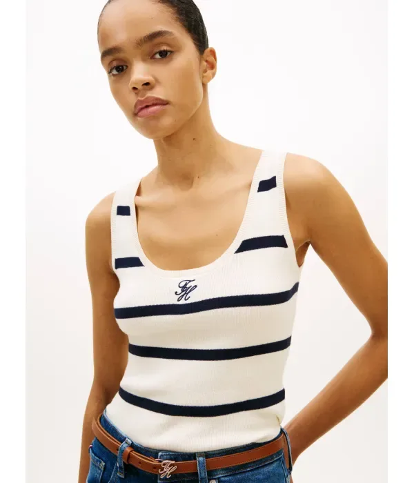 Топ slim fit Tommy Hilfiger, экрю — фото 4