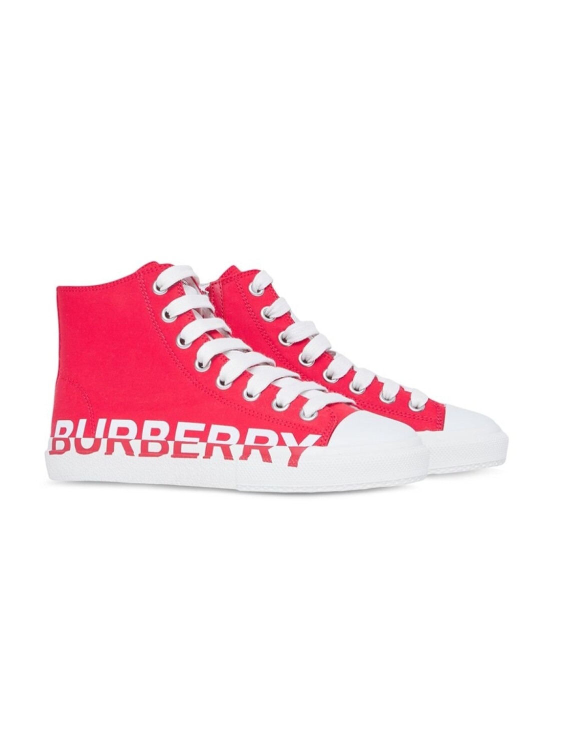

Burberry Kids высокие кеды с логотипом, красный