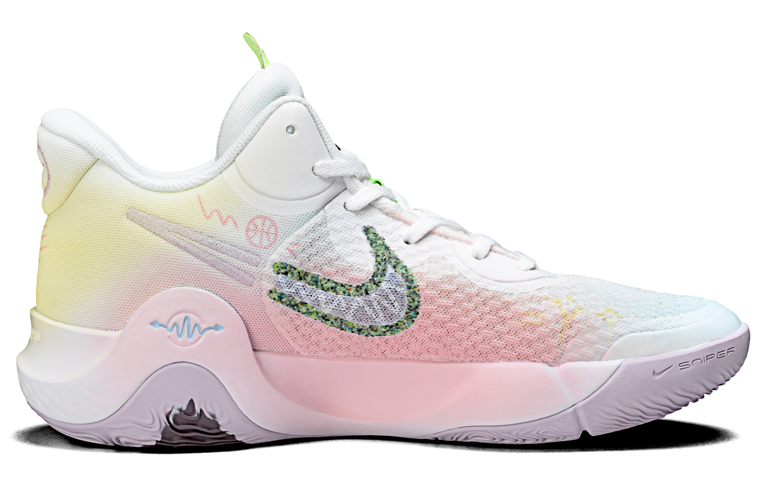 

Кроссовки Nike KD Trey 5 IX Vintage Basketball Shoes Unisex Mid-top Blue/pink/yellow, желтый