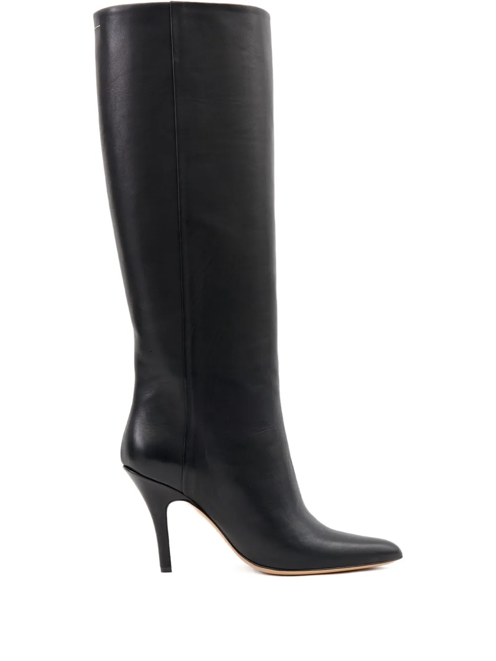 Кожаные сапоги MM6 Maison Margiela, черный