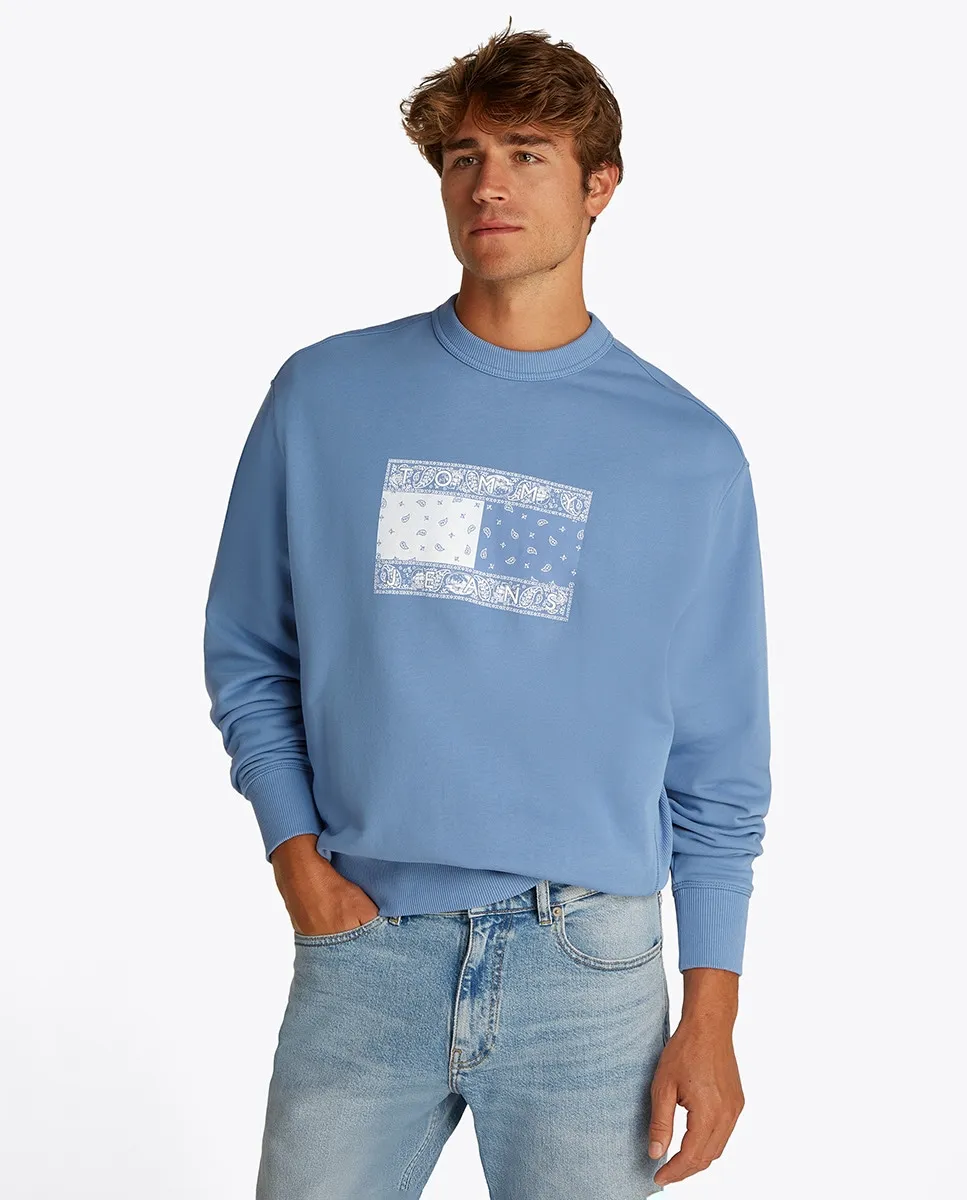 

Мужская толстовка с круглым вырезом и свободным кроем Tommy Jeans, синий