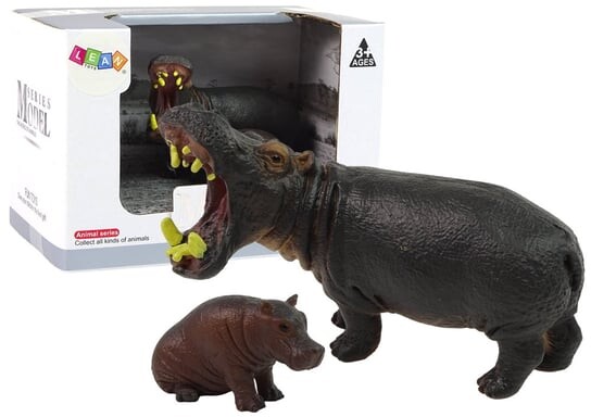 

Набор из 2 фигурок бегемотов с молодыми животными мира Lean Toys