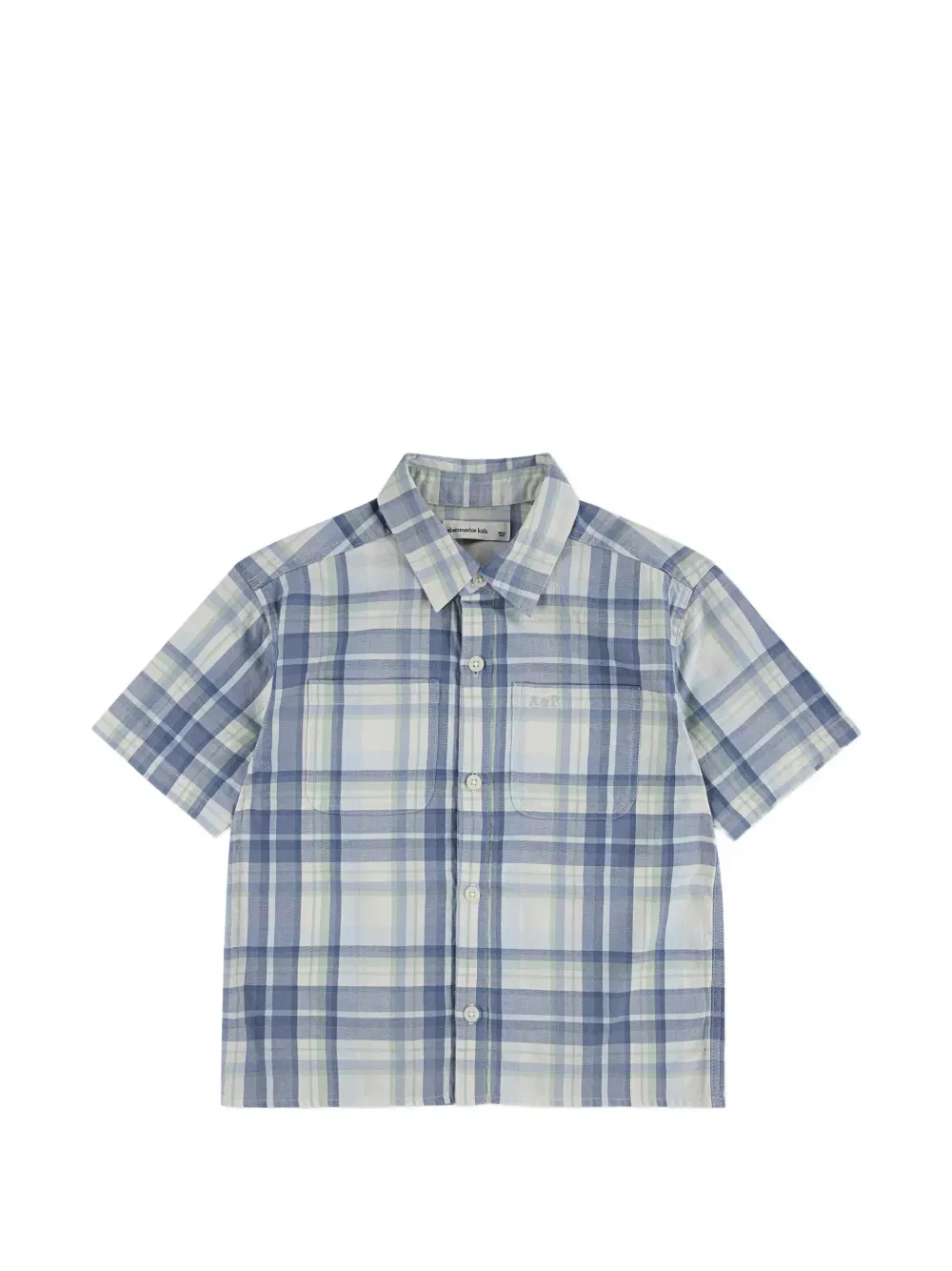 Рубашка в клетку с карманом Abercrombie Fitch Kids, синий