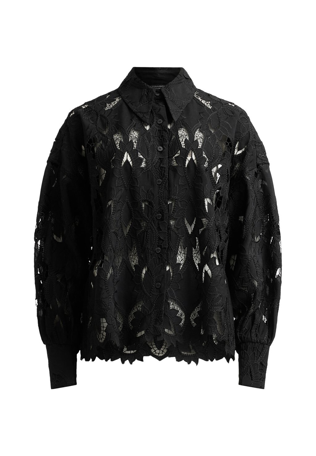 

Блузка на пуговицах AllSaints, черный