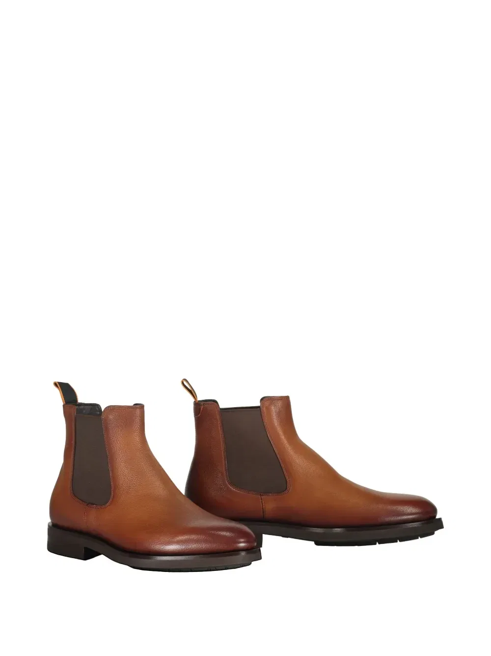 Челси-ботинки с эластичными вставками по бокам Santoni, коричневый — фото 2