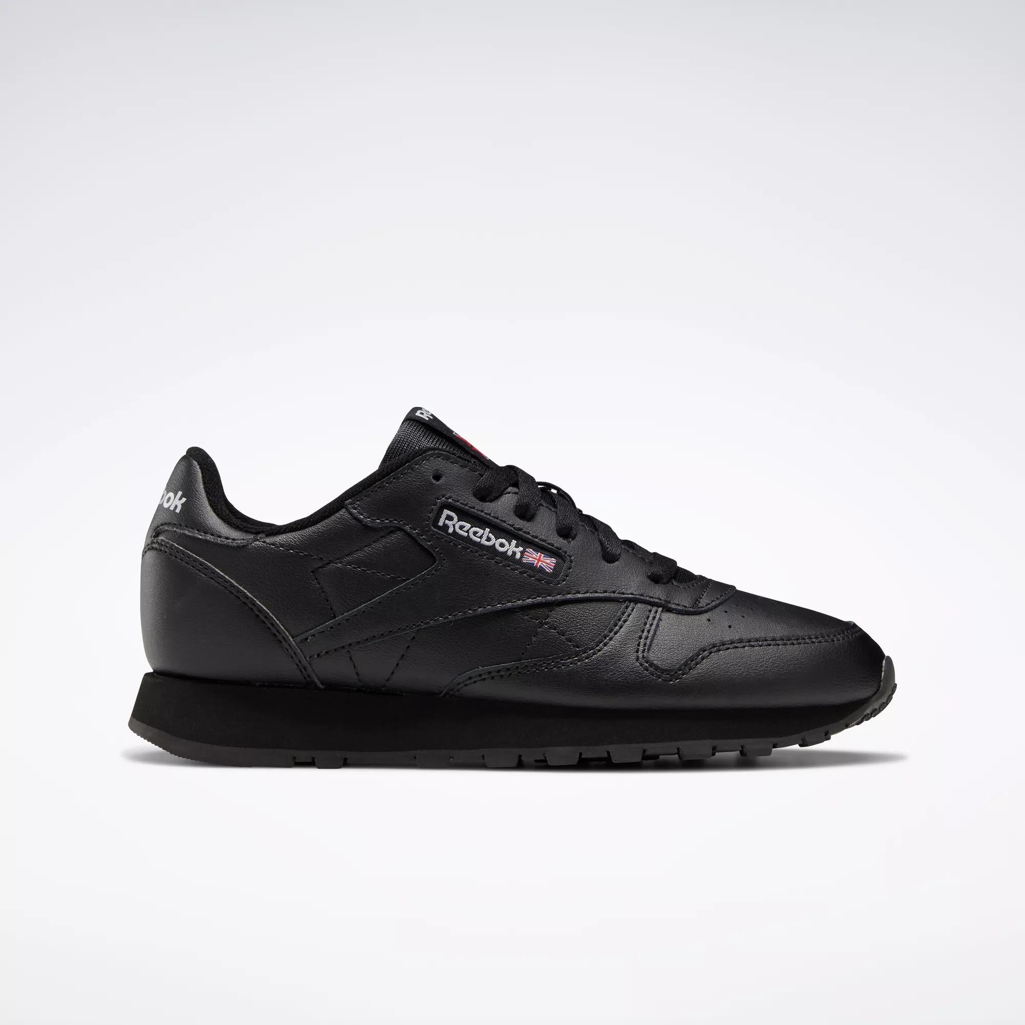 

Классические кожаные кроссовки - для школьников Reebok, черный