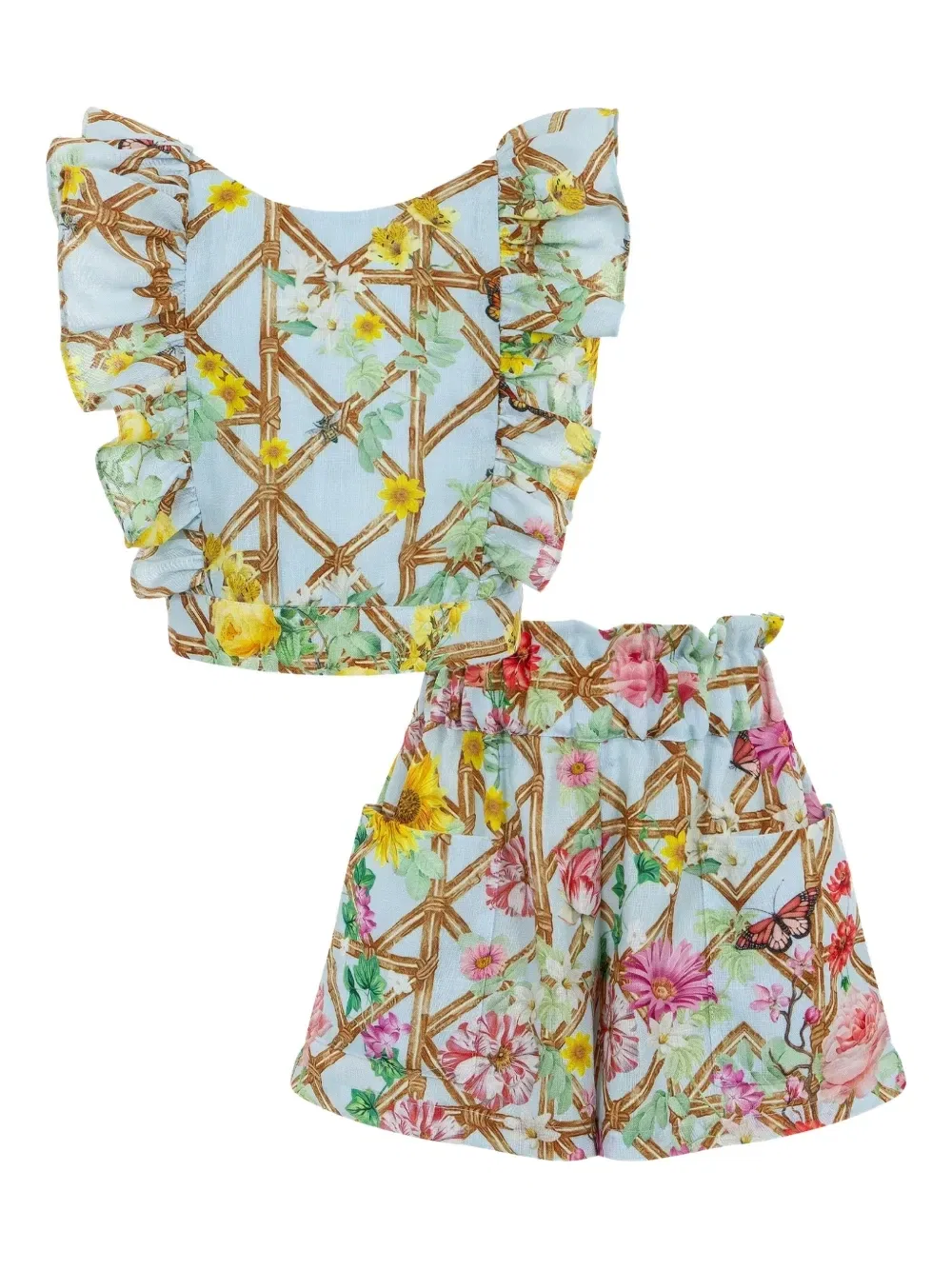 Комплект из топа и шорт из коллаборации с Mary Katrantzou Lapin House, синий