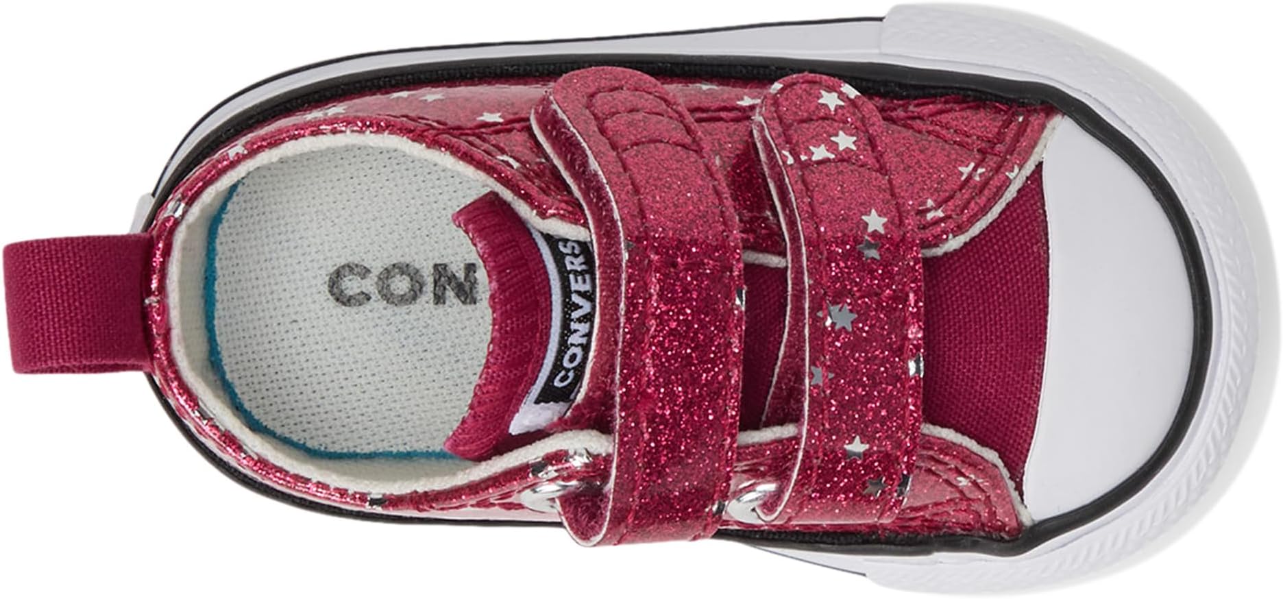 Кроссовки Converse Kids Chuck Taylor All Star Glitter Easy On, цвет Sporty Berry/White/Egret — фото 2