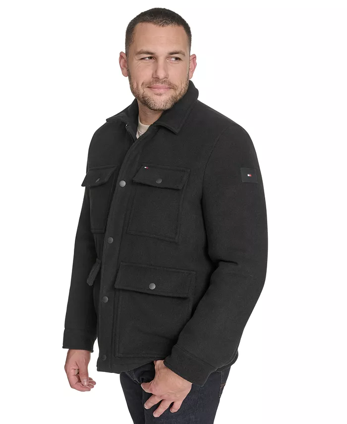 Мужская куртка Field из шерстяной смеси Tommy Hilfiger, черный — фото 3