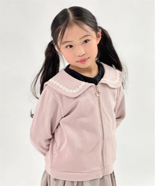 Детская куртка с вышивкой ягод axes femme kids розовая