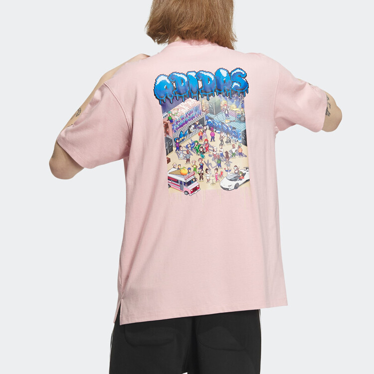 Футболка Monkey Kingdom унисекс розового цвета Adidas Originals, розовый — фото 3