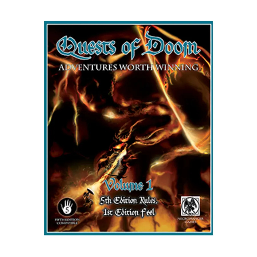 

Quests of Doom #1, Vol. 1 w/PDF (D&D 5e) (Limited Signed Edition), Dungeons and Dragons (5th Edition) (Necromancer Games), твердый переплет