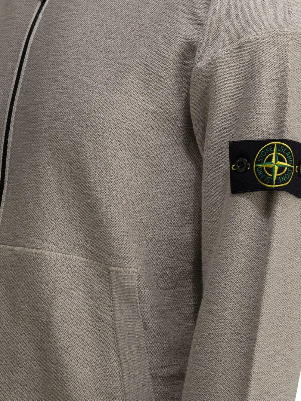 Толстовка на молнии с нашивкой с логотипом Stone Island, нейтральный — фото 4
