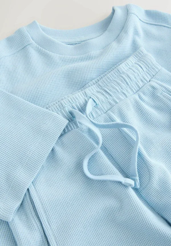 Спортивные штаны с коротким рукавом и текстурированной поверхностью Next, Light Blue — фото 2