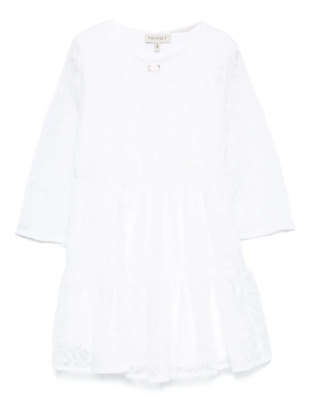 

Платье с цветочной вышивкой TWINSET Kids, белый
