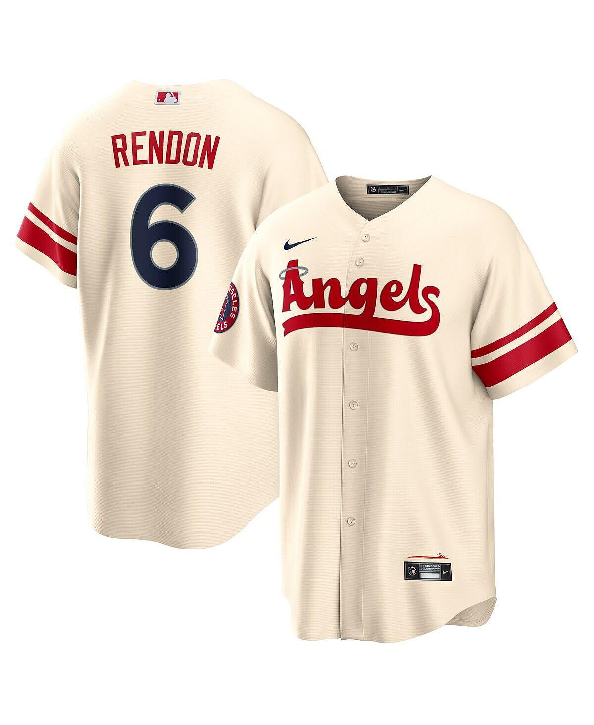 Мужская футболка Энтони Рендон кремового цвета Los Angeles Angels 2022 City Connect Replica Player Jersey Nike — фото 2