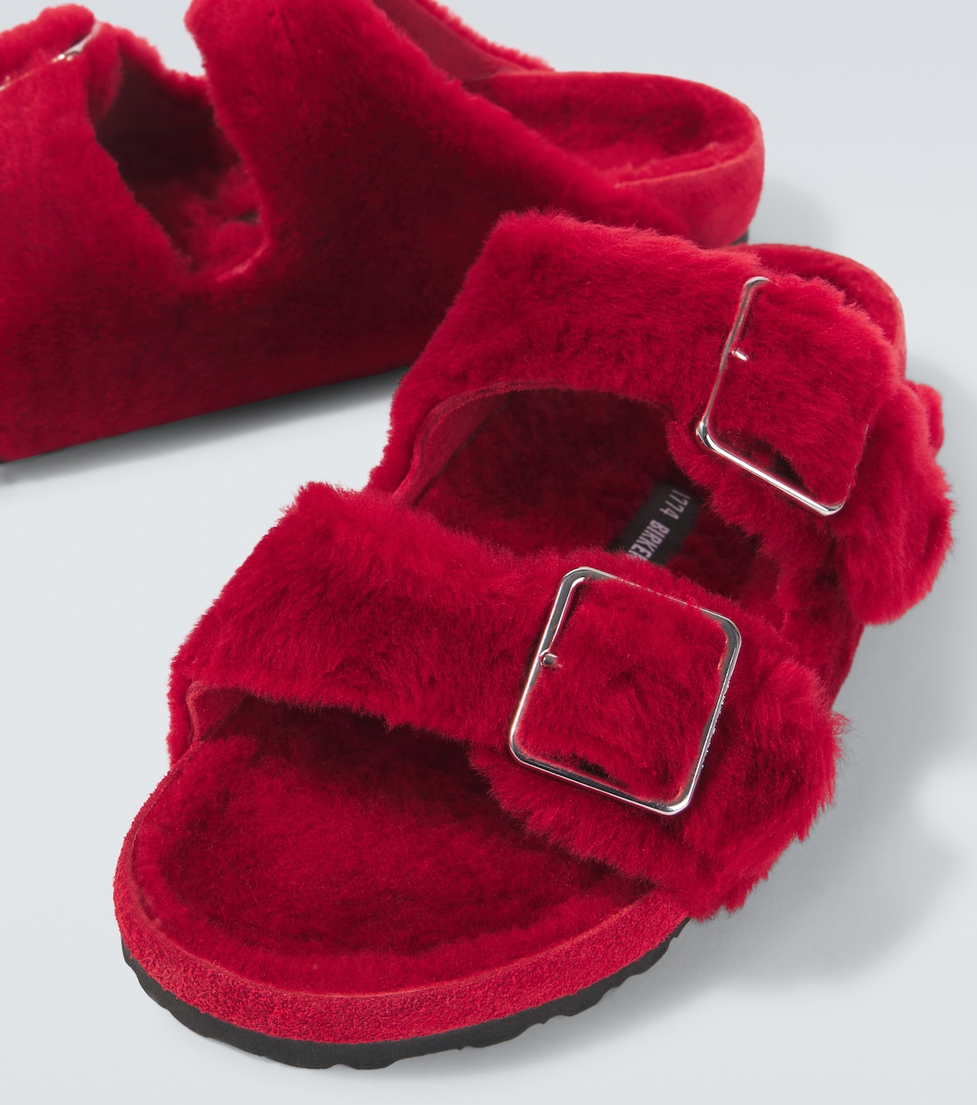 Аризона 1774 сандалии из замши с подкладкой из овчины Birkenstock 1774, красный — фото 3