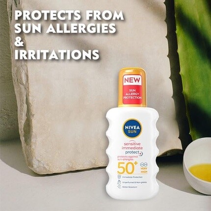 NIVEA SUN Sensitive Allergy Спрей для немедленной защиты SPF 50+ 200 мл Солнцезащитный крем для чувствительной кожи Водостойкий солнцезащитный крем — фото 2