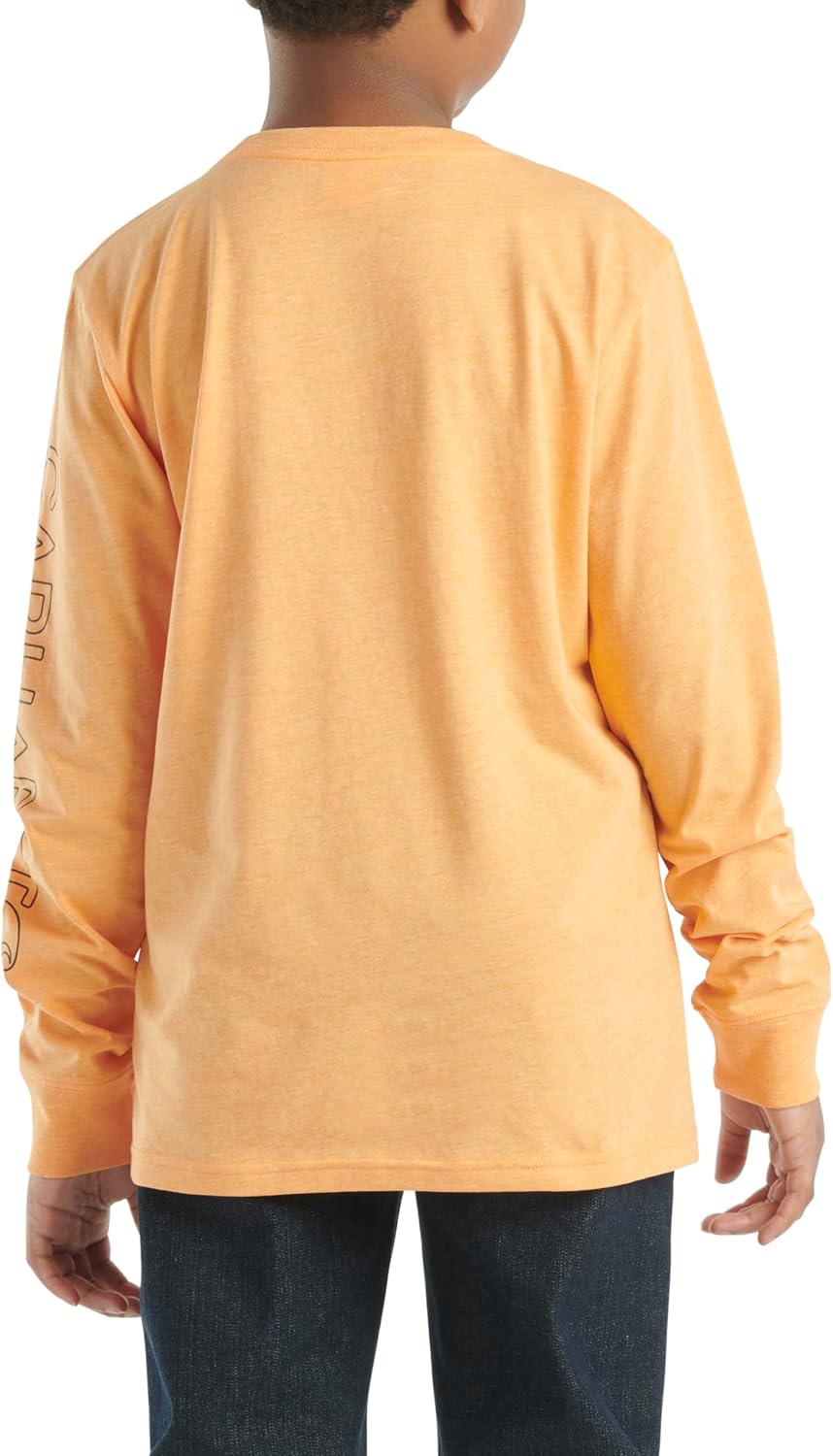 Carhartt мальчиковая футболка с длинным рукавом и карманом, Tangerine Orange Heather — фото 3
