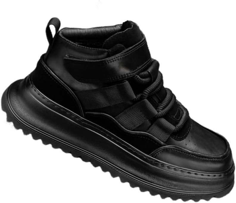 

Мужские зимние и осенние высокие кроссовки - толстая подошва для увеличения роста, противоскользящие и прочные, дышащие и удобные, стильные и универсальные Fmshi, черный