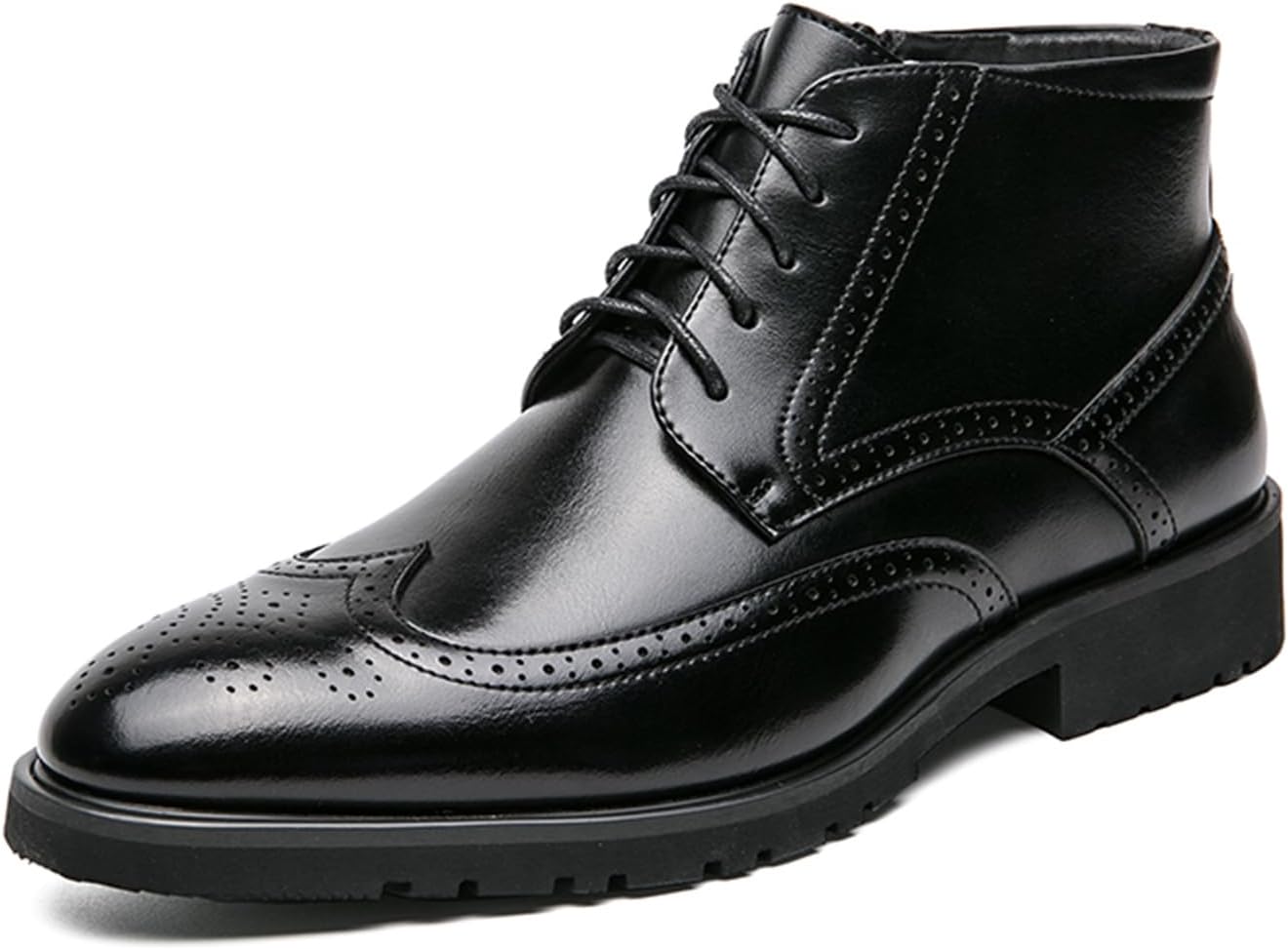 

Мужские многоцветные кожаные высокие туфли оксфорды с крыльями, ретро, на шнуровке, броги, формальные туфли для бизнеса, отдыха, танцев и вечеринок Zzyyzzyy, черный