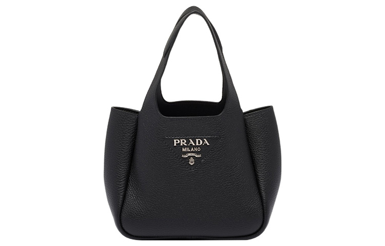 

PRADA Кожаная корзина из телячьей кожи с личи грани женская черная
