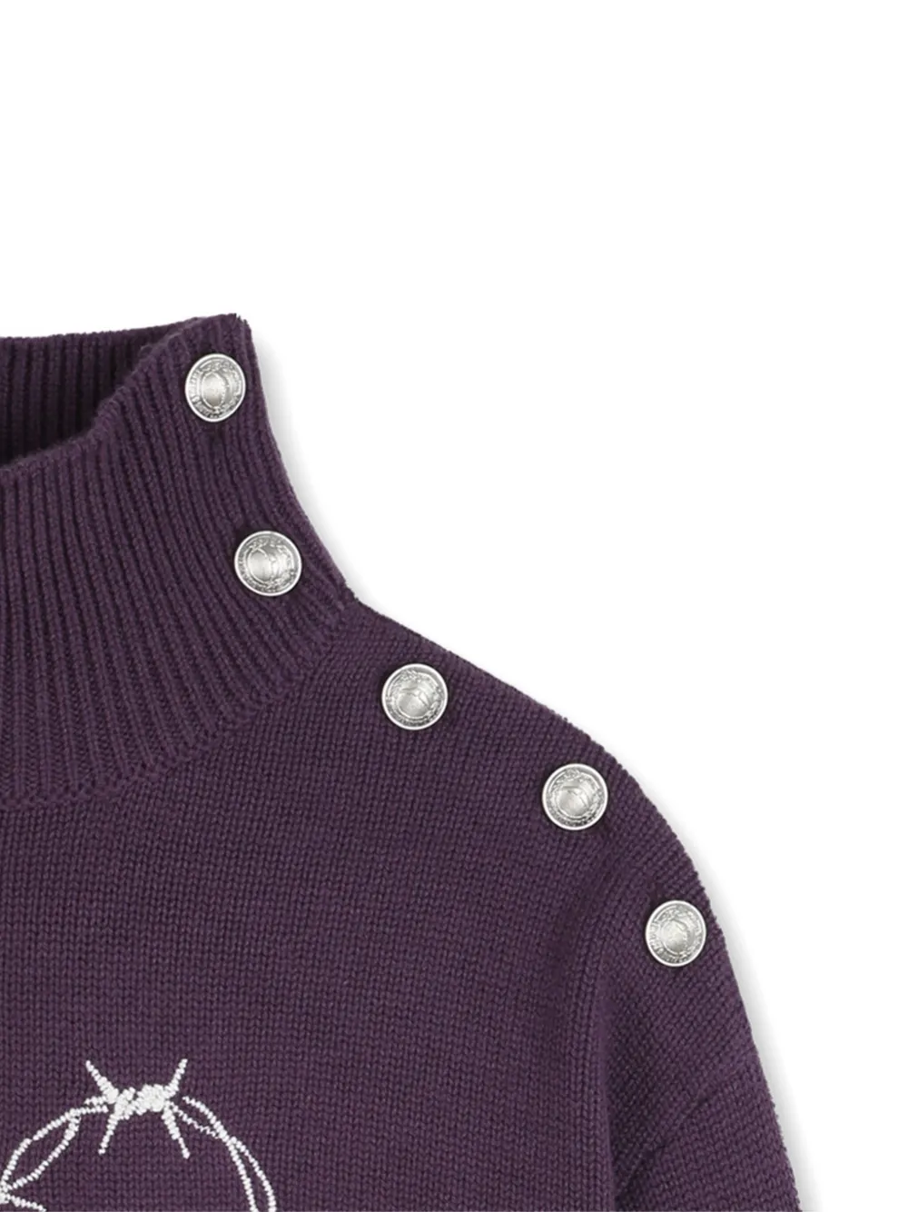 Свитер с высоким воротником и вышивкой Zadig & Voltaire Kids, фиолетовый — фото 3