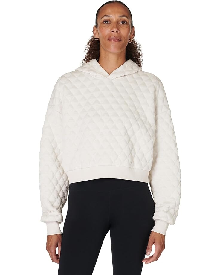 

Толстовка Sweaty Betty Sand Wash Quilted Hoody, цвет Marble White
