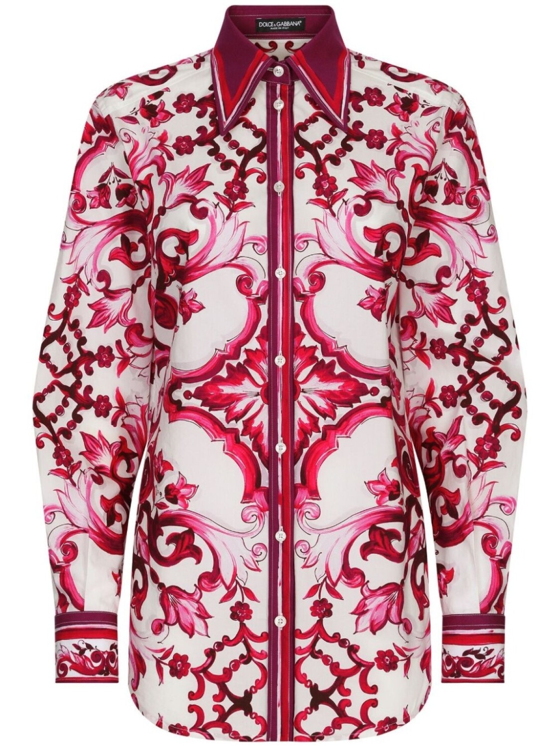

Dolce & Gabbana рубашка с принтом Majolica, красный