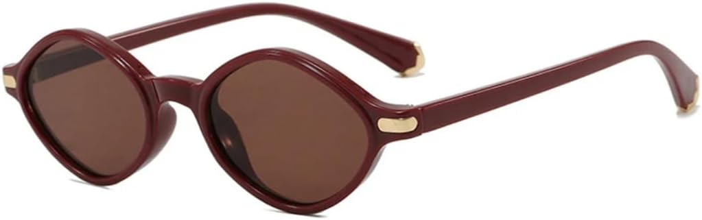 

Модные солнцезащитные очки в стиле панк с маленькими заклепками, многоугольные, женские, роскошные, мужские, для вождения и путешествий, с защитой от УФ-излучения UV400 VVTWSSW, Red Tea