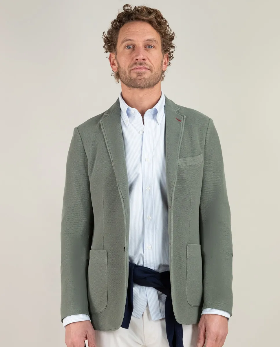 

Мужской блейзер Slim Fit из окрашенного в готовом виде хлопка El Ganso, зеленый
