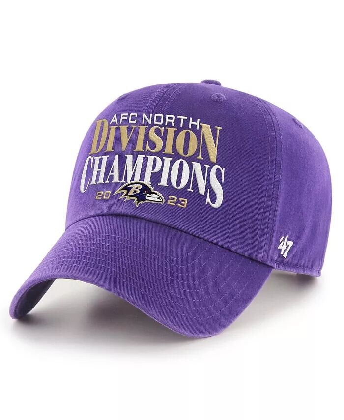 

Мужская фиолетовая регулируемая кепка Baltimore Ravens 2023 AFC North Division Champions Clean Up '47 Brand, фиолетовый