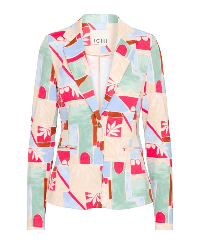 

Классический блейзер с принтом в виде множества узоров. Ichi, мультиколор