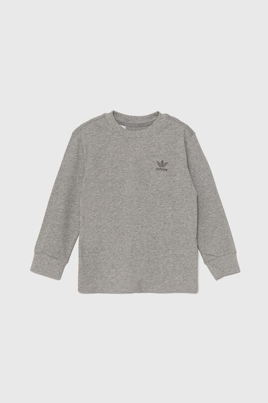 

Детская хлопковая толстовка с длинными рукавами adidas Originals, серый