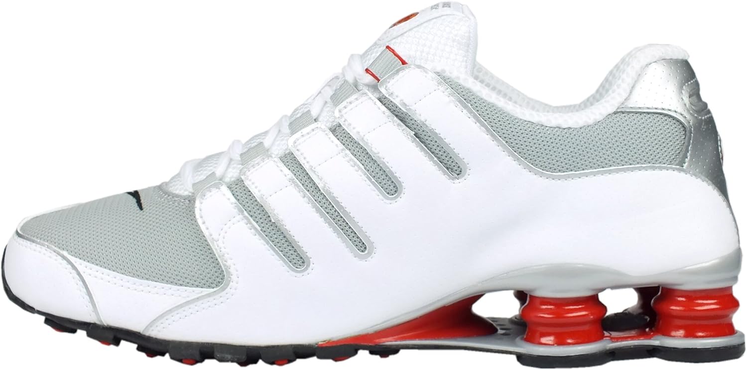 Мужские беговые кроссовки Nike Shox NZ, белый/красный/серый — фото 2