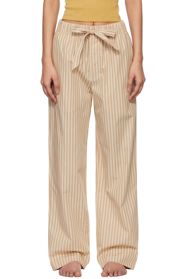 

Пижамные брюки из поплина Tekla, цвет corinth stripes