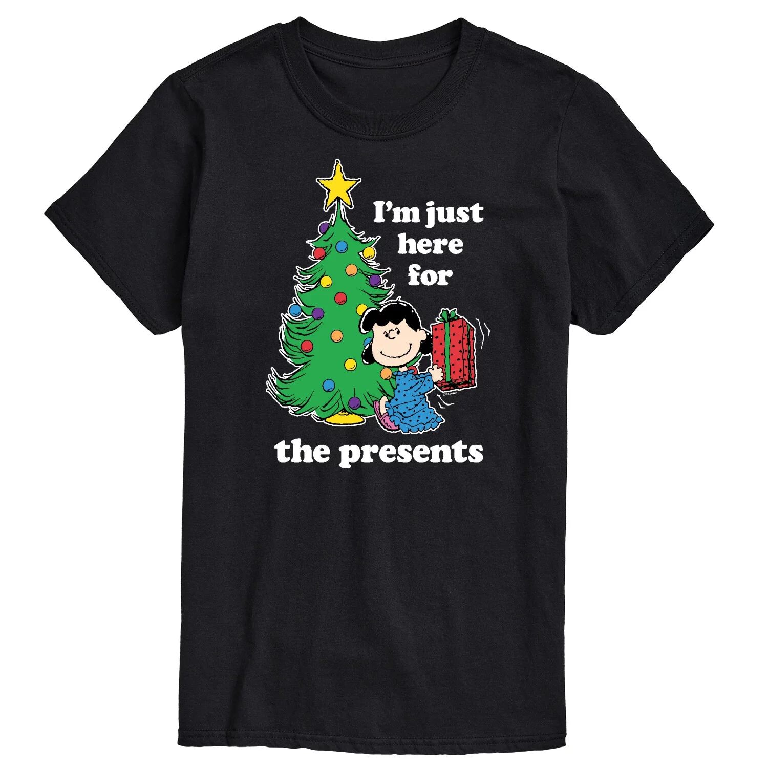 

Мужская футболка Peanuts Lucy Here For Presents Licensed Character, Черный, Мужская футболка Peanuts Lucy Here For Presents Licensed Character
