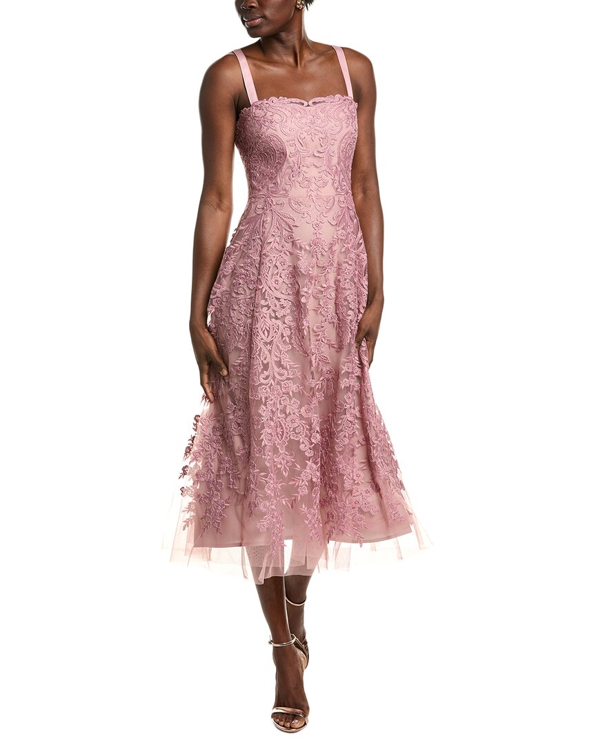 

Marchesa Notte Soho Тюлевое коктейльное платье, розовый