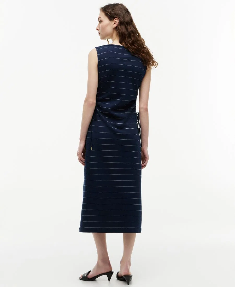 Женское миди-платье с завязками и вырезом-лодочкой Tommy Hilfiger, Classy Stripe Dark Night Navy/Ecru — фото 4