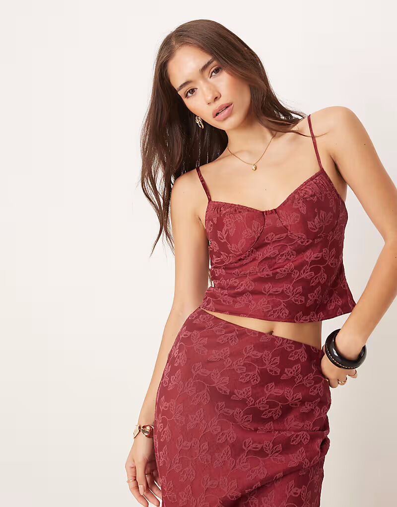 

Бюстье из атласного жаккарда с кружевными деталями розового цвета Kiss The Sky