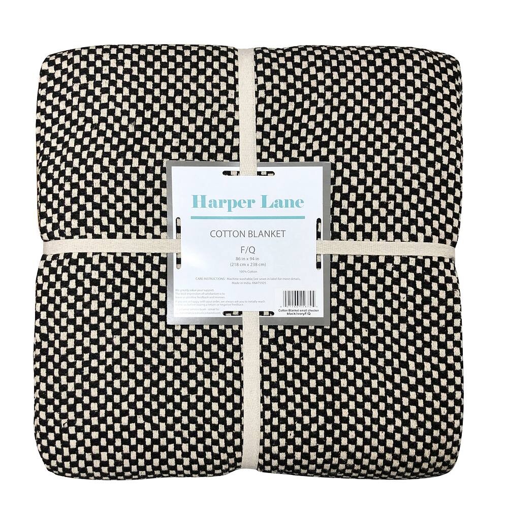 

Хлопковое одеяло Palermo Chevron Harper Lane, черный
