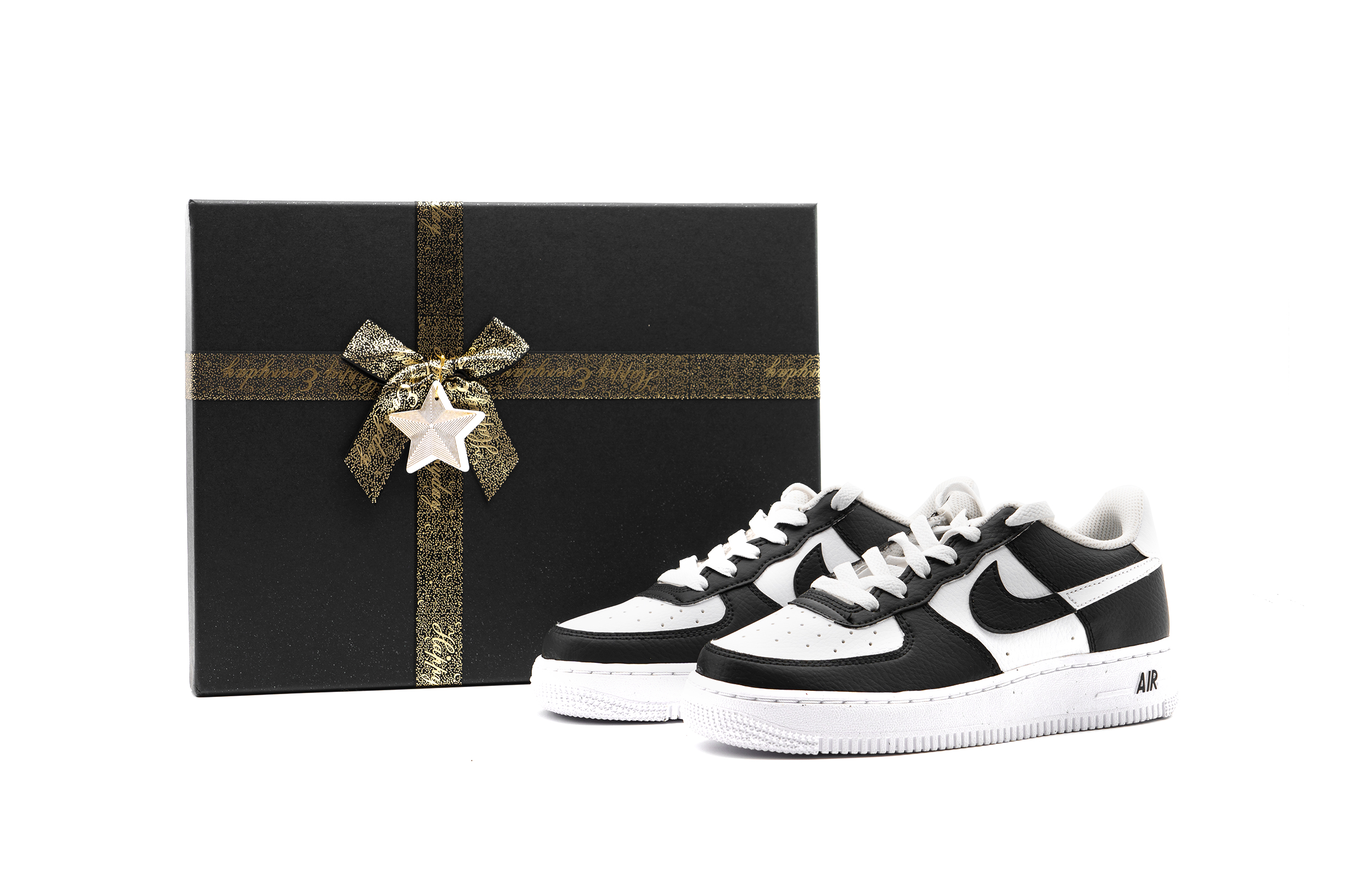 

Детские кроссовки для скейтбординга Air Force 1 NEXT NATURE с низким верхом и противоскользящим верхом для подростков Nike, черный