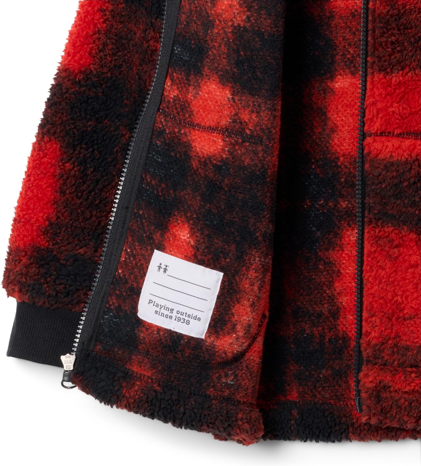 Columbia boys Rugged Ridge II Printed Sherpa Full Zip, Sail Red Omblur Tonal — фото 3