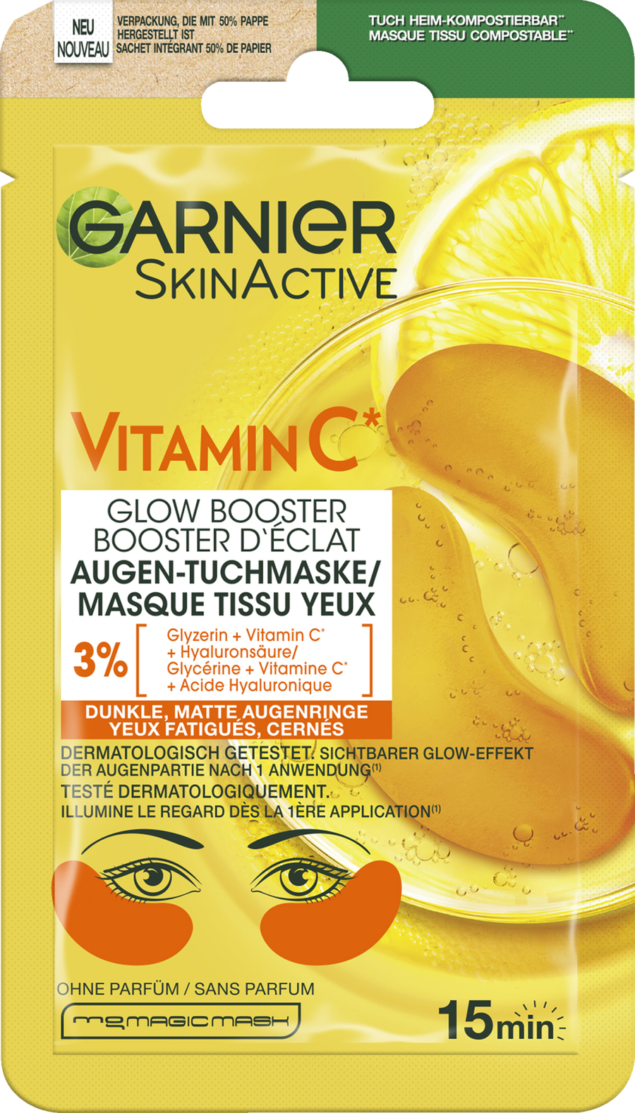 

Маска для лица Garnier SkinActive Vitamin C Augen-Tuchmaske