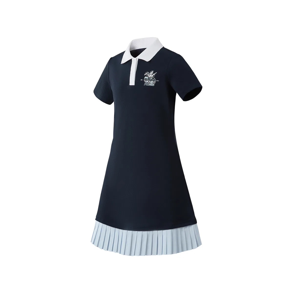 Платье с отложным воротником, тонкое, миди FILA KIDS, Dome Endless Blue