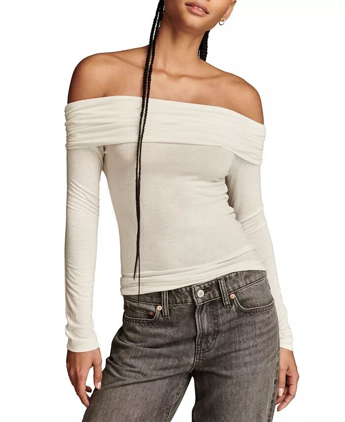 

Женский топ с открытыми плечами и длинными рукавами Lucky Brand, белый