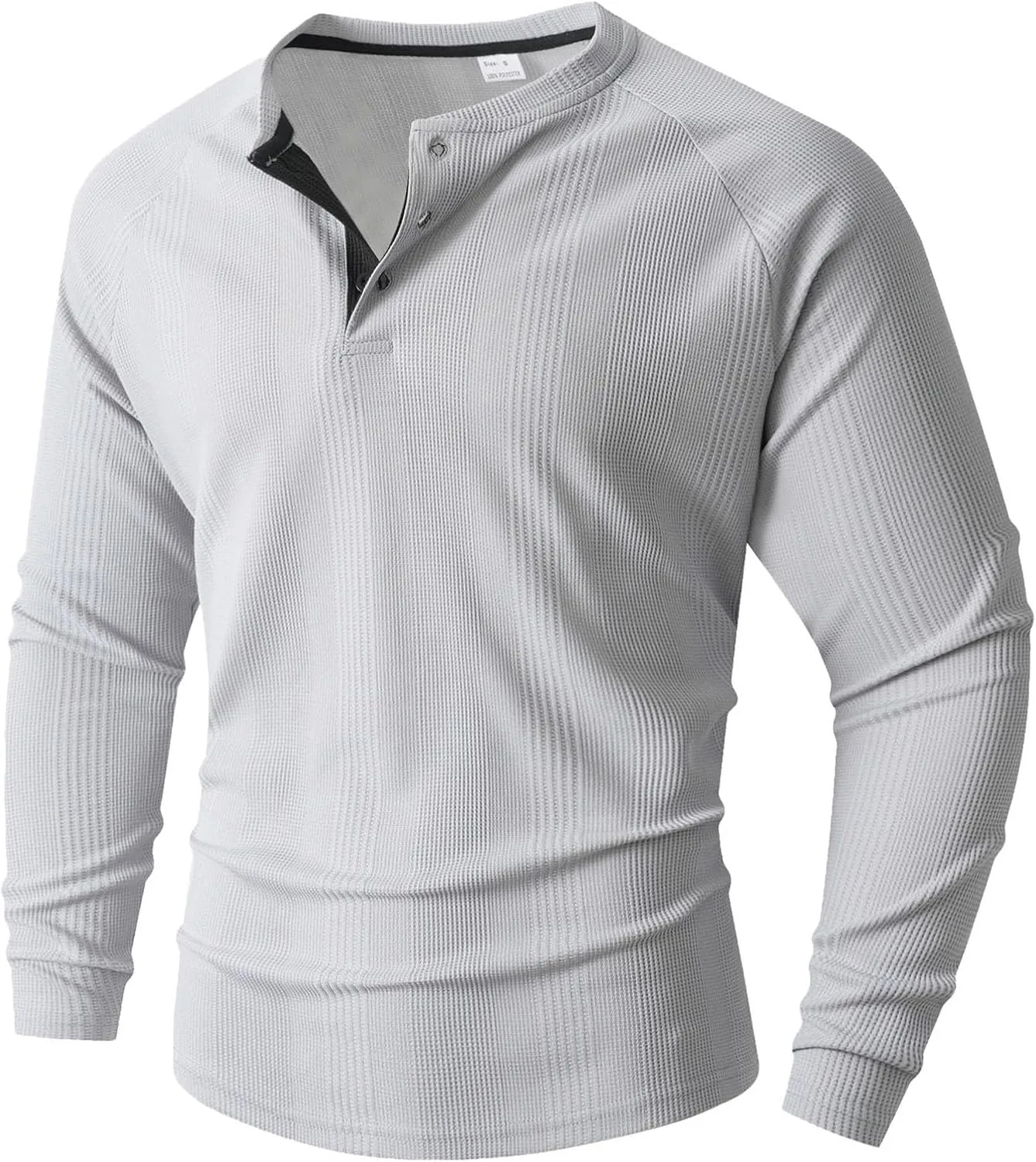 

Мужская футболка-поло Henley с длинным рукавом Slim Fit V-образным вырезом Lmdudan